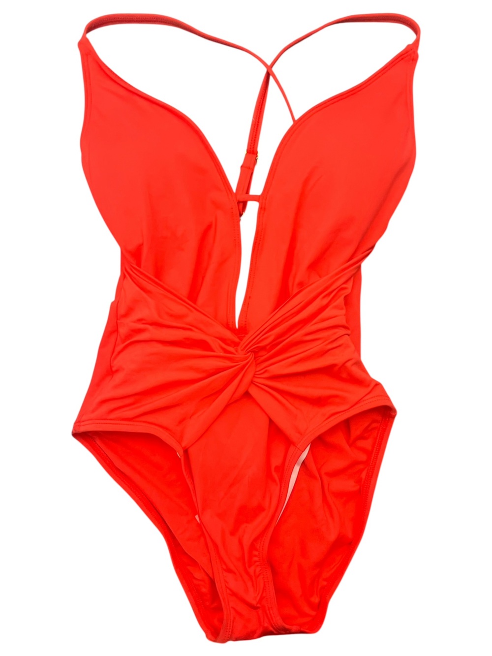 📦 LA BLANCA Coral Orange front ruched One Piece Swimsuits Retails $119